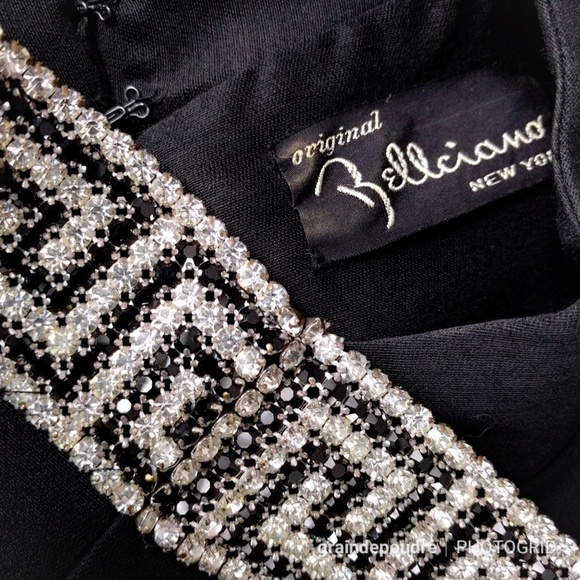 VTG 50s Jackie O Rhinestone Trim Minidress S M - Picture 5 of 5